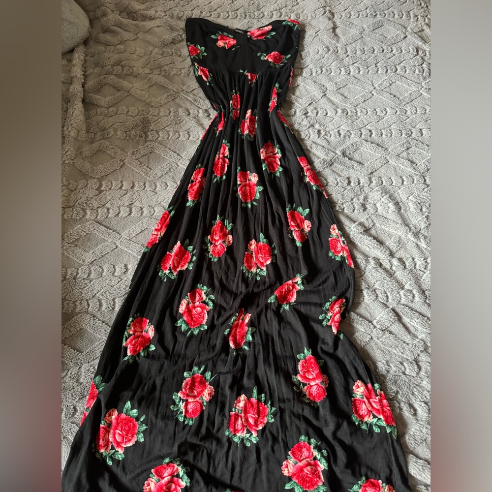 🌟 Forever 21 floral tube dress maxi long y2k strapless